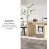 Walker Edison Modern Vertical Reeded Plinth-Base Dining Table, 68 Inch, Birch(Birch)