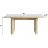 Walker Edison Modern Vertical Reeded Plinth-Base Dining Table, 68 Inch, Birch(Birch)