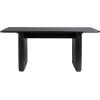 Walker Edison Modern Vertical Reeded Plinth-Base Dining Table, 68 Inch, Birch(Black)