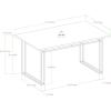 Walker Edison Sutton Wood and Dual Metal Leg Dining Table, 60 Inch, Grey(Grey)