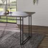 Walker Edison Sutton Wood and Dual Metal Leg Dining Table, 60 Inch, Grey(Grey)