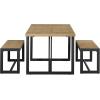 Walker Edison Tien Urban 3-Piece Dining Table and Bench Set, Set of 3, Coastal Oak(Coastal Oak)