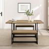 Walker Edison Tien Urban 3-Piece Dining Table and Bench Set, Set of 3, Coastal Oak(Coastal Oak)