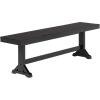 Walker Edison 3 Person Modern Farmhouse Wood Armless Kitchen Table Set Dining Chairs, 60 Inch, Black