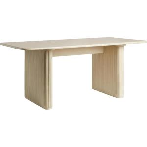 Walker Edison Modern Vertical Reeded Plinth-Base Dining Table, 68 Inch, Birch(Birch)
