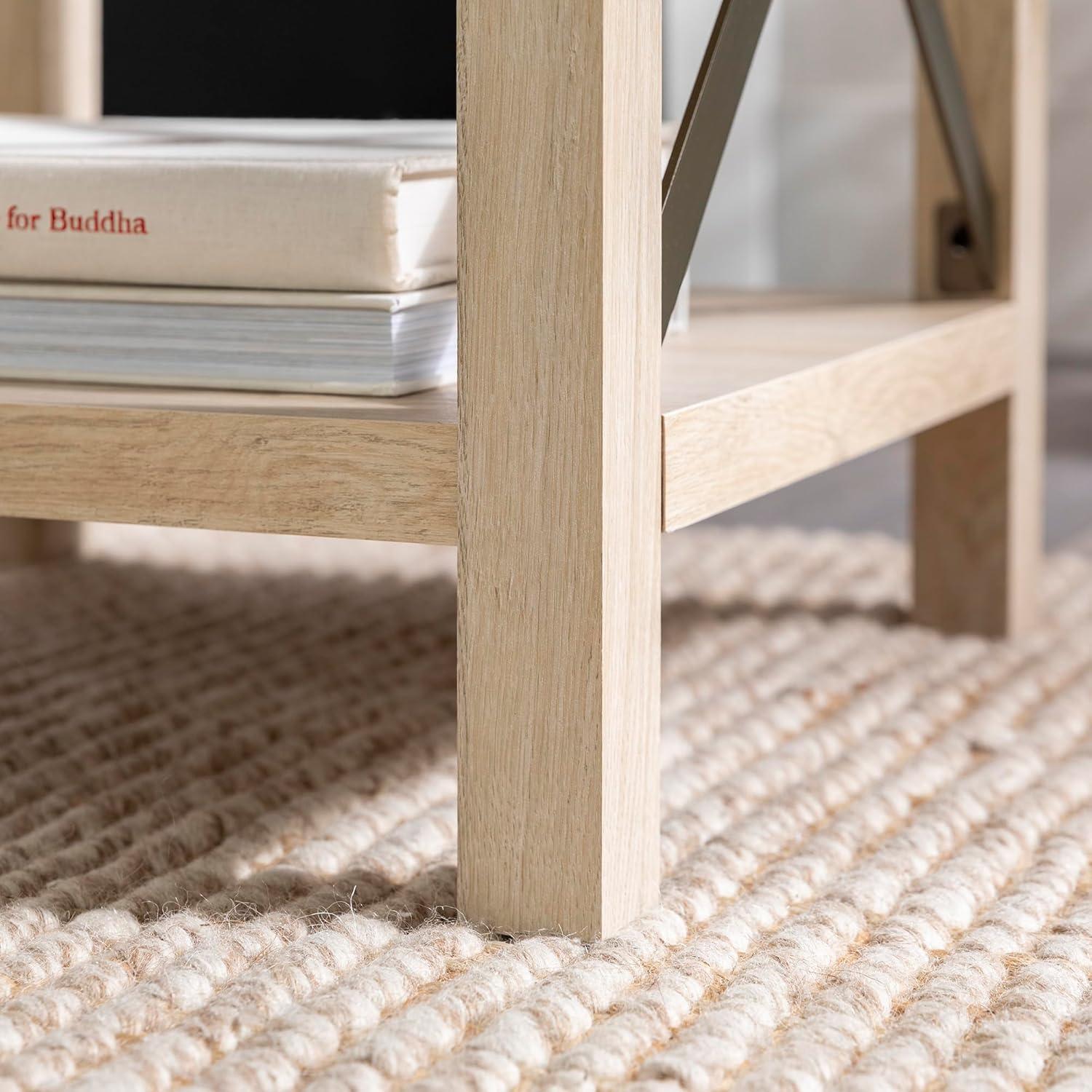 imageWalker Edison Sedalia Modern Farmhouse Metal X Side Table 18 Inch White OakWhite Oak