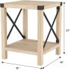Walker Edison Sedalia Modern Farmhouse Metal X Side Table, 18 Inch, White Oak(White Oak)