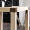 Walker Edison Sedalia Modern Farmhouse Metal X Side Table, 18 Inch, White Oak(White Oak)