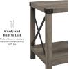 Walker Edison Sedalia Modern Farmhouse Metal X Side Table, 18 Inch, White Oak(White Oak)