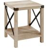 Walker Edison Sedalia Modern Farmhouse Metal X Side Table, 18 Inch, White Oak(White Oak)