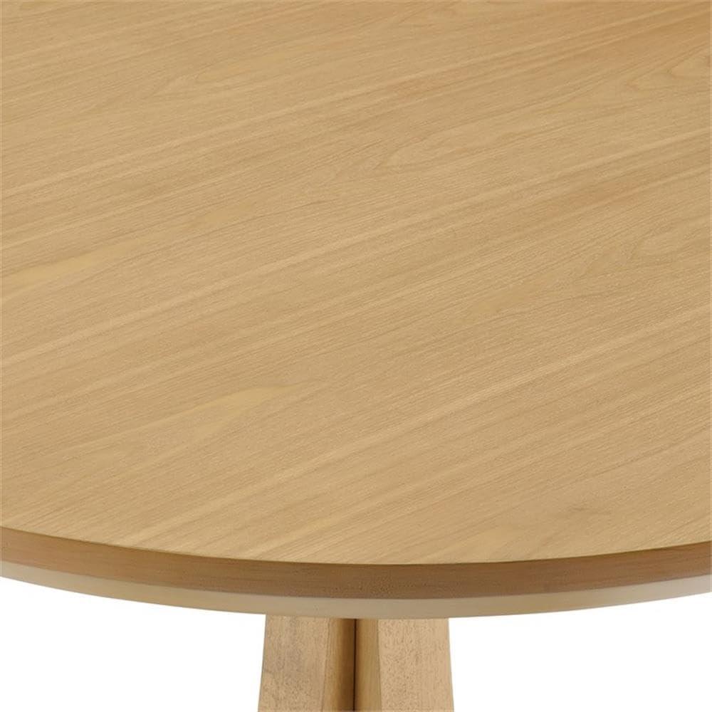 imageWalker Edison Caely Modern Simple Round Dining Table with Pedestal Base 48 Inch Rustic OakRustic Oak