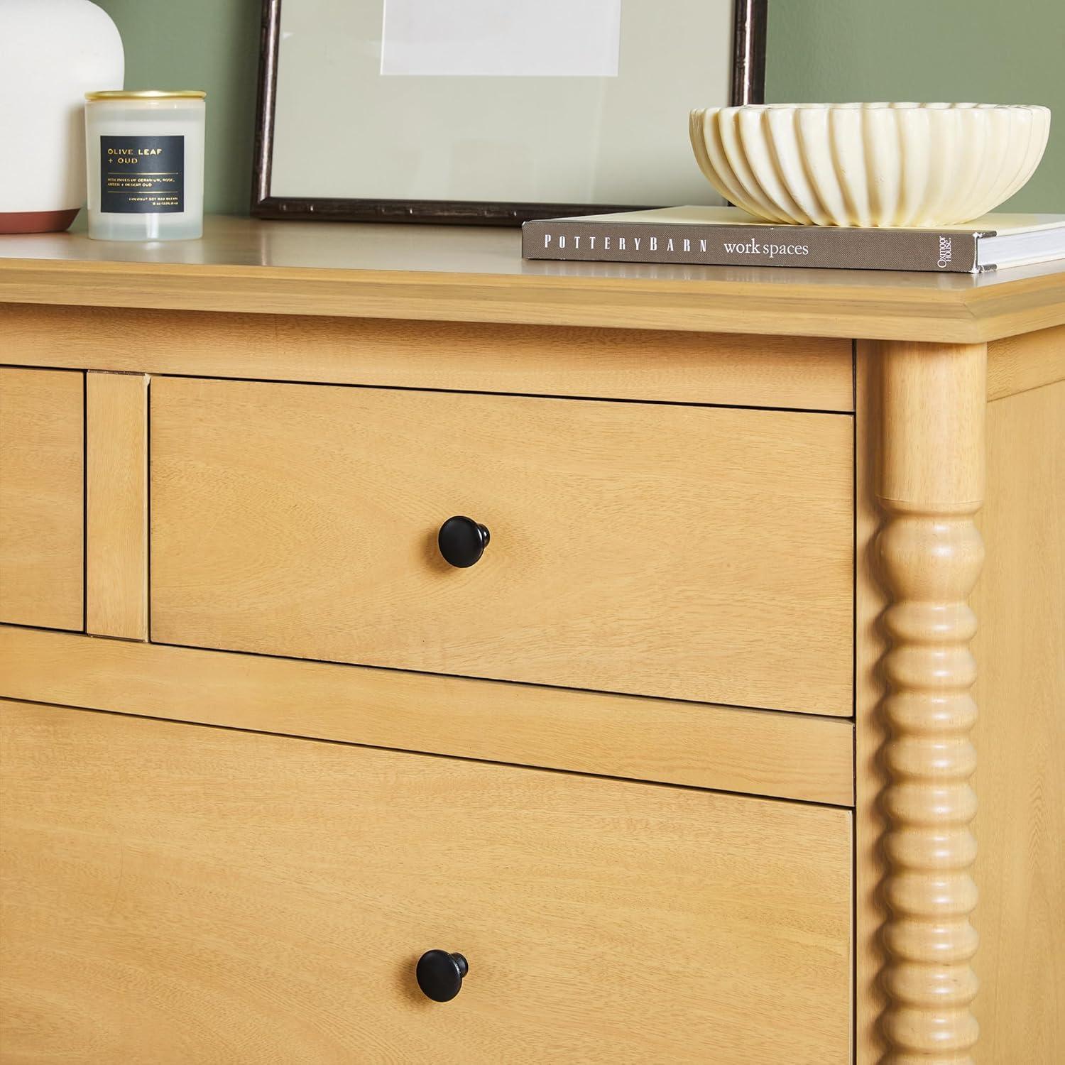 imageWalker Edison EZ Assembly Vivienne Wood 5Drawer Dresser Quick Assembly Furniture 5Drawer Chest of Drawers Spindle Dresser 20 Inch Natural