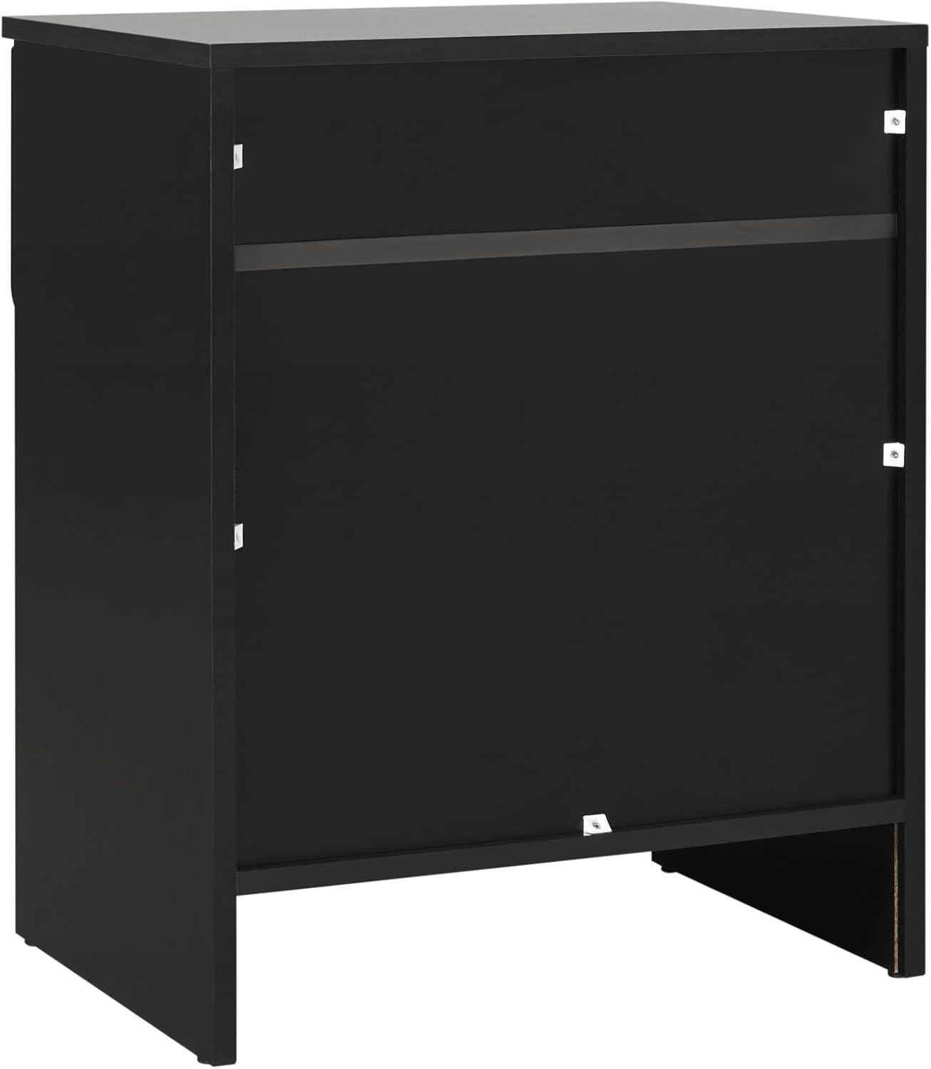 imageWalker Edison Greyer Modern 1Drawer Simple Nightstand 20 Inch BlackBlack