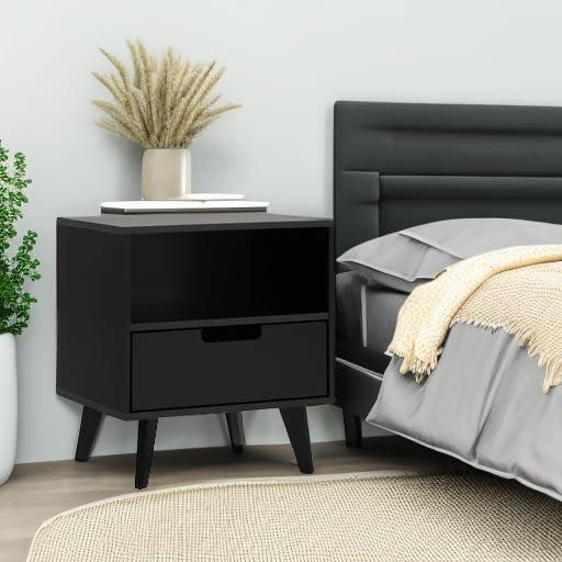 imageWalker Edison Raelyn MidCentury Modern 1Drawer Nightstand 20 Inch BlackBlack
