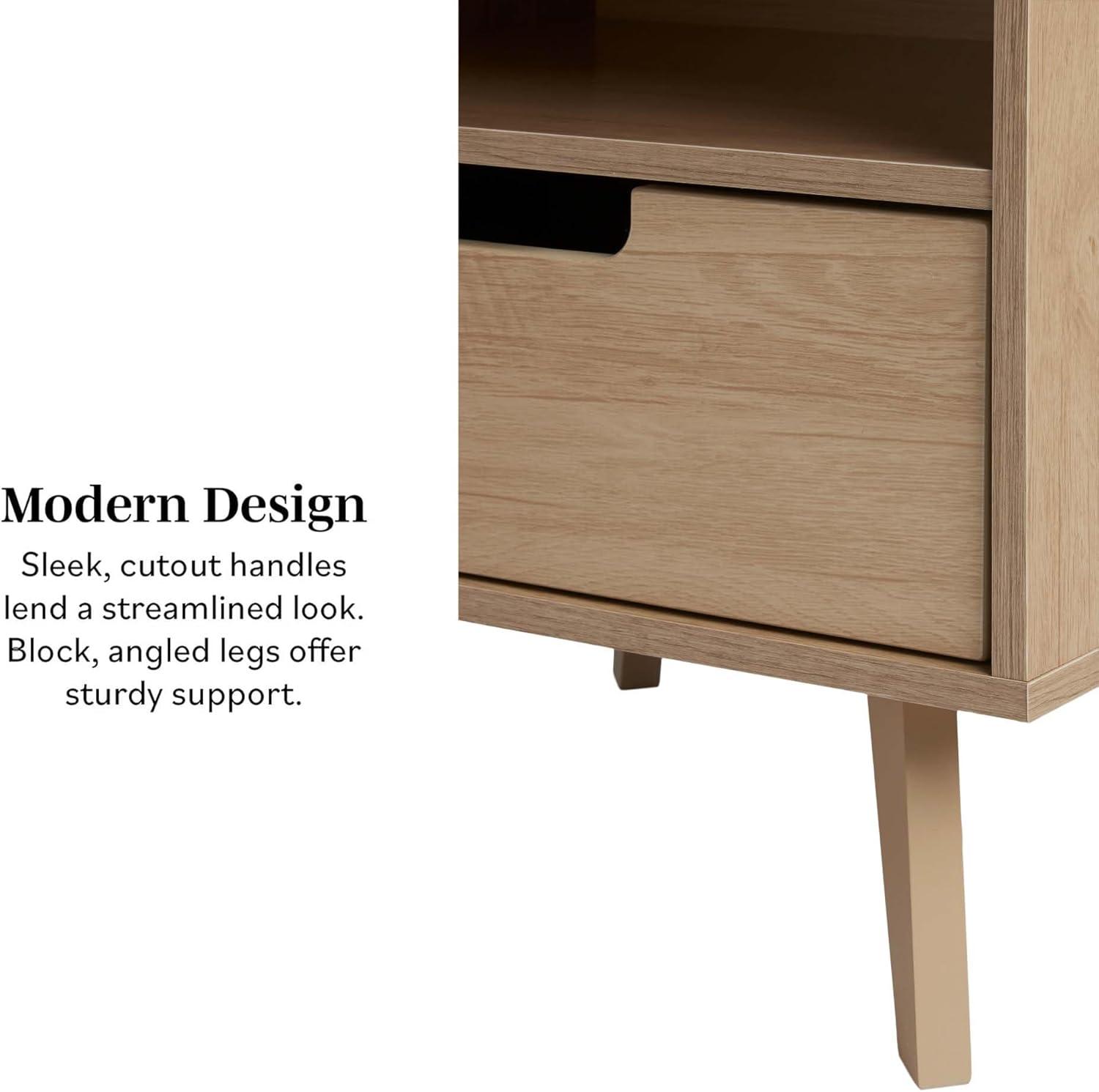 imageWalker Edison Raelyn MidCentury Modern 1Drawer Nightstand 20 Inch BlackRiviera