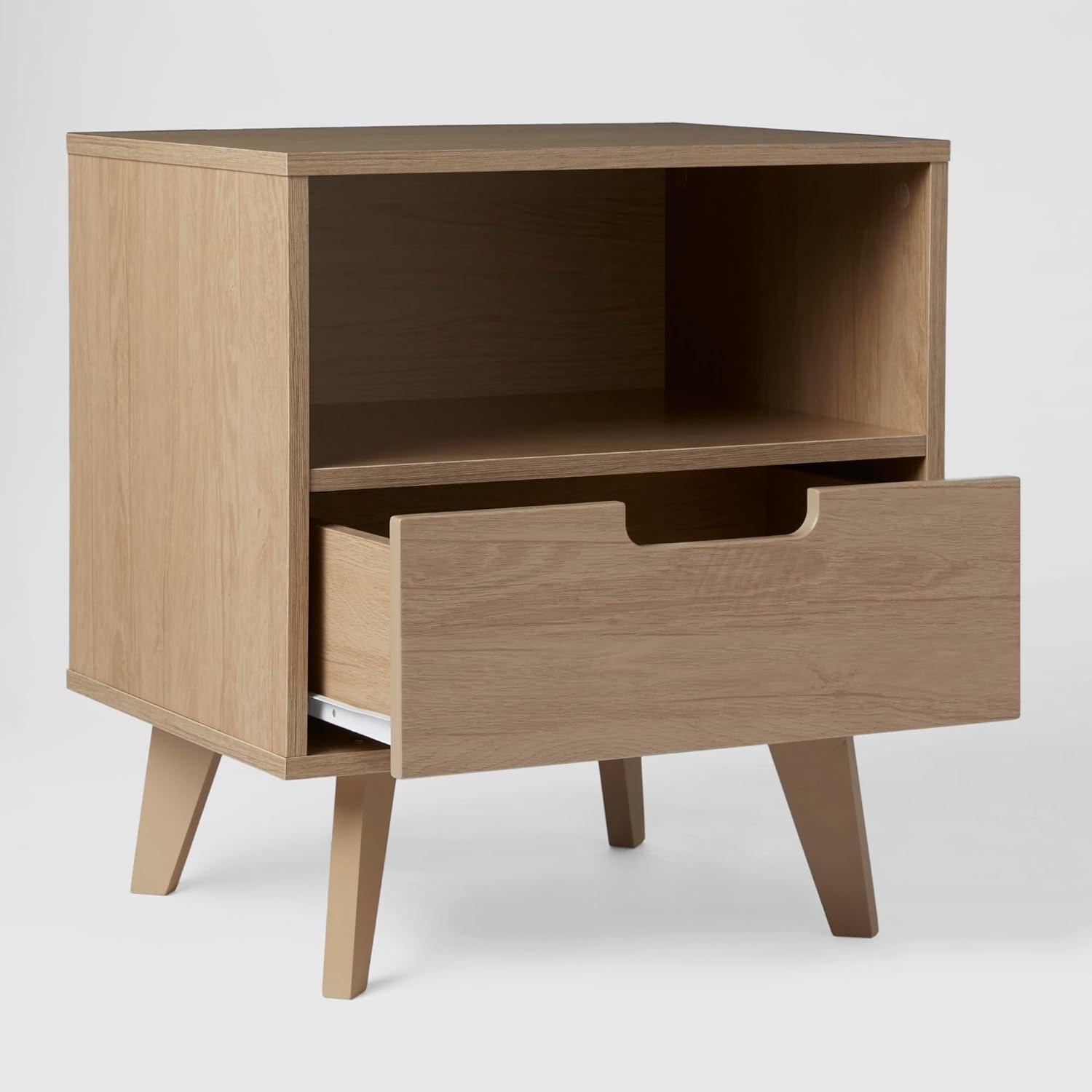 imageWalker Edison Raelyn MidCentury Modern 1Drawer Nightstand 20 Inch BlackRiviera