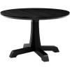 Walker Edison Caely Modern Simple Round Dining Table with Pedestal Base, 48 Inch, Rustic Oak(Black)