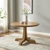 Walker Edison Caely Modern Simple Round Dining Table with Pedestal Base, 48 Inch, Rustic Oak(Rustic Oak)