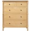 Walker Edison EZ Assembly Vivienne Wood 5-Drawer Dresser, Quick Assembly Furniture, 5-Drawer Chest of Drawers, Spindle Dresser, 20 Inch, Natural