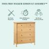 Walker Edison EZ Assembly Vivienne Wood 5-Drawer Dresser, Quick Assembly Furniture, 5-Drawer Chest of Drawers, Spindle Dresser, 20 Inch, Natural