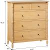 Walker Edison EZ Assembly Vivienne Wood 5-Drawer Dresser, Quick Assembly Furniture, 5-Drawer Chest of Drawers, Spindle Dresser, 20 Inch, Natural