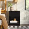 Walker Edison Greyer Modern 1-Drawer Simple Nightstand, 20 Inch, Black(Black)