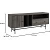 Walker Edison Modern Wood TV Stand with Record Storage for TV’s up to 65″ Flat Screen Universal TV Console Living Room Storage Cabinet Doors Shelves Entertainment Center, 60 Inch, Dark Walnut(Slate Grey)