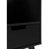 Walker Edison Raelyn Mid-Century Modern 1-Drawer Nightstand, 20 Inch, Black(Black)
