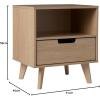 Walker Edison Raelyn Mid-Century Modern 1-Drawer Nightstand, 20 Inch, Black(Riviera)