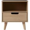 Walker Edison Raelyn Mid-Century Modern 1-Drawer Nightstand, 20 Inch, Black(Riviera)