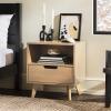 Walker Edison Raelyn Mid-Century Modern 1-Drawer Nightstand, 20 Inch, Black(Riviera)