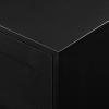 Walker Edison Tage Modern Pull-Open Door Low TV Stand for TVs up to 65 Inches, 58 Inch, Solid Black(Solid Black)