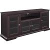 Walker Edison Brahm Classic Glass Door Storage TV Console for TVs up to 80 Inches, 70 Inch, Espresso Brown(Espresso Brown)