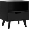 Walker Edison Raelyn Mid-Century Modern 1-Drawer Nightstand, 20 Inch, Black(Black)