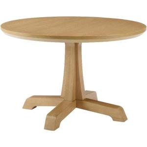Walker Edison Caely Modern Simple Round Dining Table with Pedestal Base, 48 Inch, Rustic Oak(Rustic Oak)