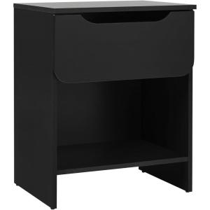 Walker Edison Greyer Modern 1-Drawer Simple Nightstand, 20 Inch, Black(Black)