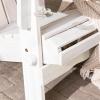 Walker Edison Sully Classic Solid Acacia Wood Outdoor Folding Adirondack Chair, 38 Inch, White Wash(White Wash)