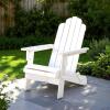 Walker Edison Sully Classic Solid Acacia Wood Outdoor Folding Adirondack Chair, 38 Inch, White Wash(White Wash)