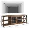 Walker Edison Rustic Modern Farmhouse Metal and Wood TV Stand for TV’s up to 80″ Universal TV Stand for Flat Screen Living Room Storage Cabinets and Shelves Entertainment Center, 70 Inch, Rustic Oak
