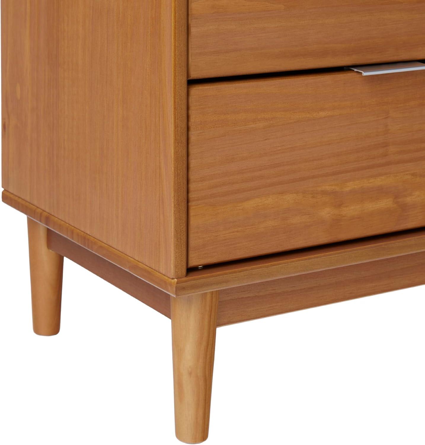 imageWalker Edison Blythe MidCentury Modern TrayTop 2Drawer Nightstand 20 Inch CaramelCaramel