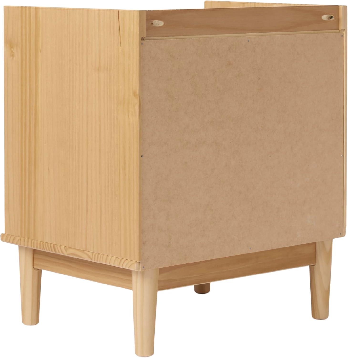 imageWalker Edison Blythe MidCentury Modern TrayTop 2Drawer Nightstand 20 Inch CaramelNatural Pine