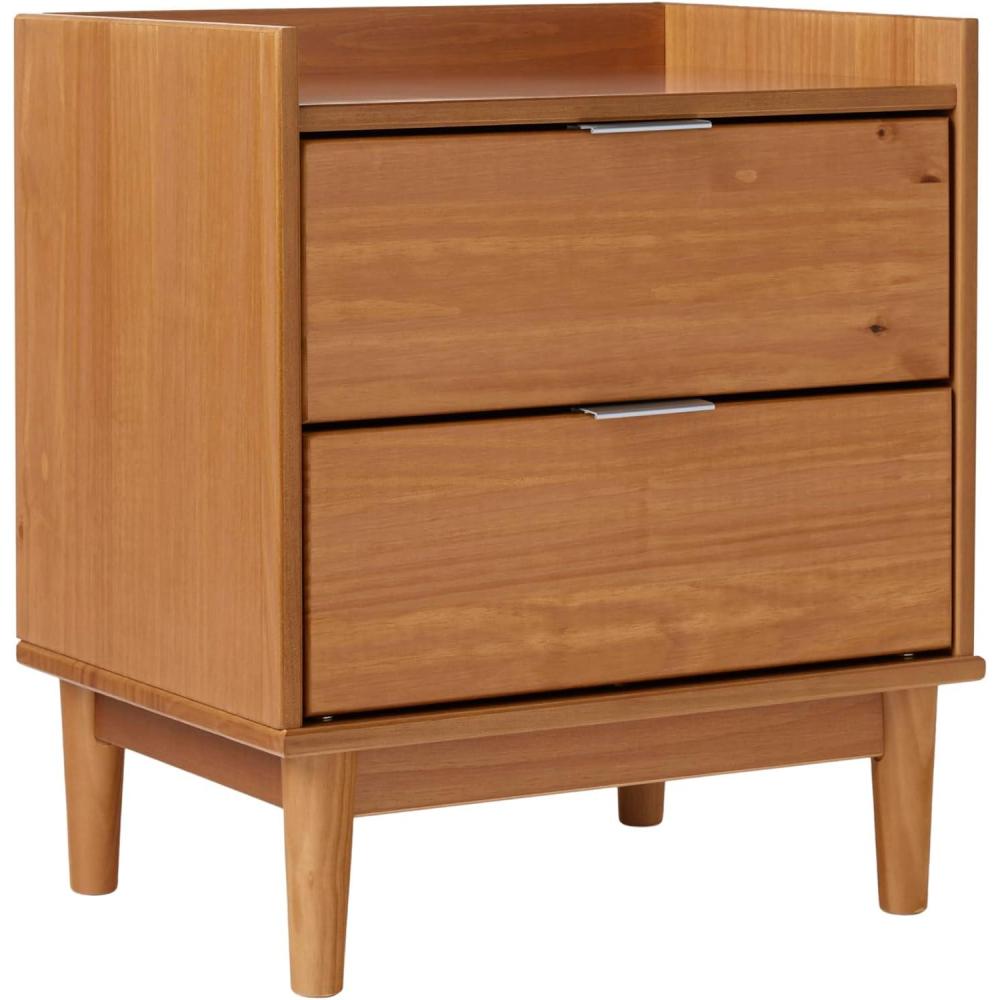 imageWalker Edison Blythe MidCentury Modern TrayTop 2Drawer Nightstand 20 Inch CaramelCaramel