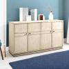Walker Edison Alden Versatile 4 Door Framed-Storage-Sideboard, 62 Inch, Birch(Birch)