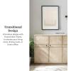 Walker Edison Alden Versatile 4 Door Framed-Storage-Sideboard, 62 Inch, Birch(Birch)