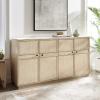 Walker Edison Alden Versatile 4 Door Framed-Storage-Sideboard, 62 Inch, Birch(Birch)