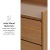 Walker Edison Blythe Mid-Century Modern Tray-Top 2-Drawer Nightstand, 20 Inch, Caramel(Caramel)