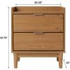 Walker Edison Blythe Mid-Century Modern Tray-Top 2-Drawer Nightstand, 20 Inch, Caramel(Caramel)
