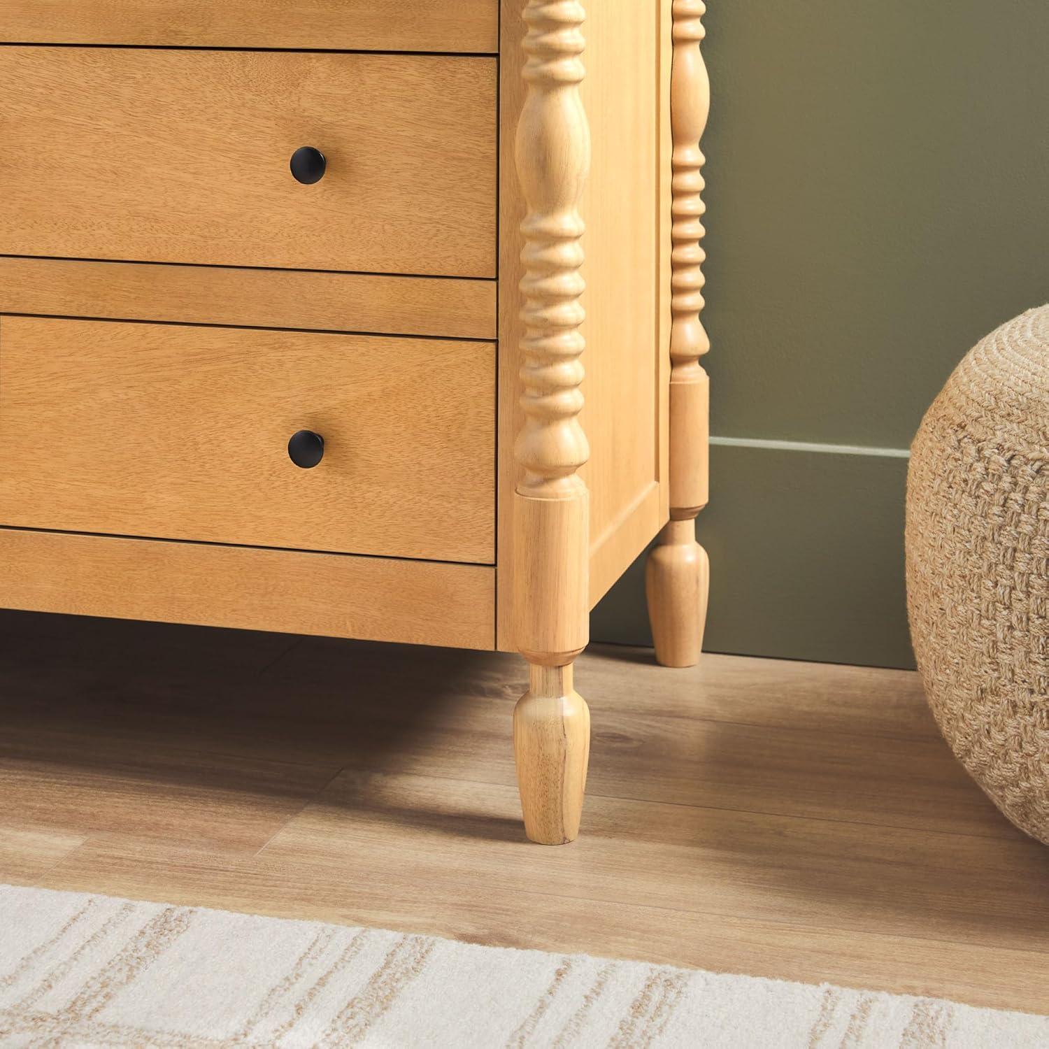 imageWalker Edison EZ Assembly Premium Traditional Solid Wood 6Drawer Dresser Vintage Chest of Drawers Spindle Dresser Quick Assembly Furniture 54 Inch WhiteNatural