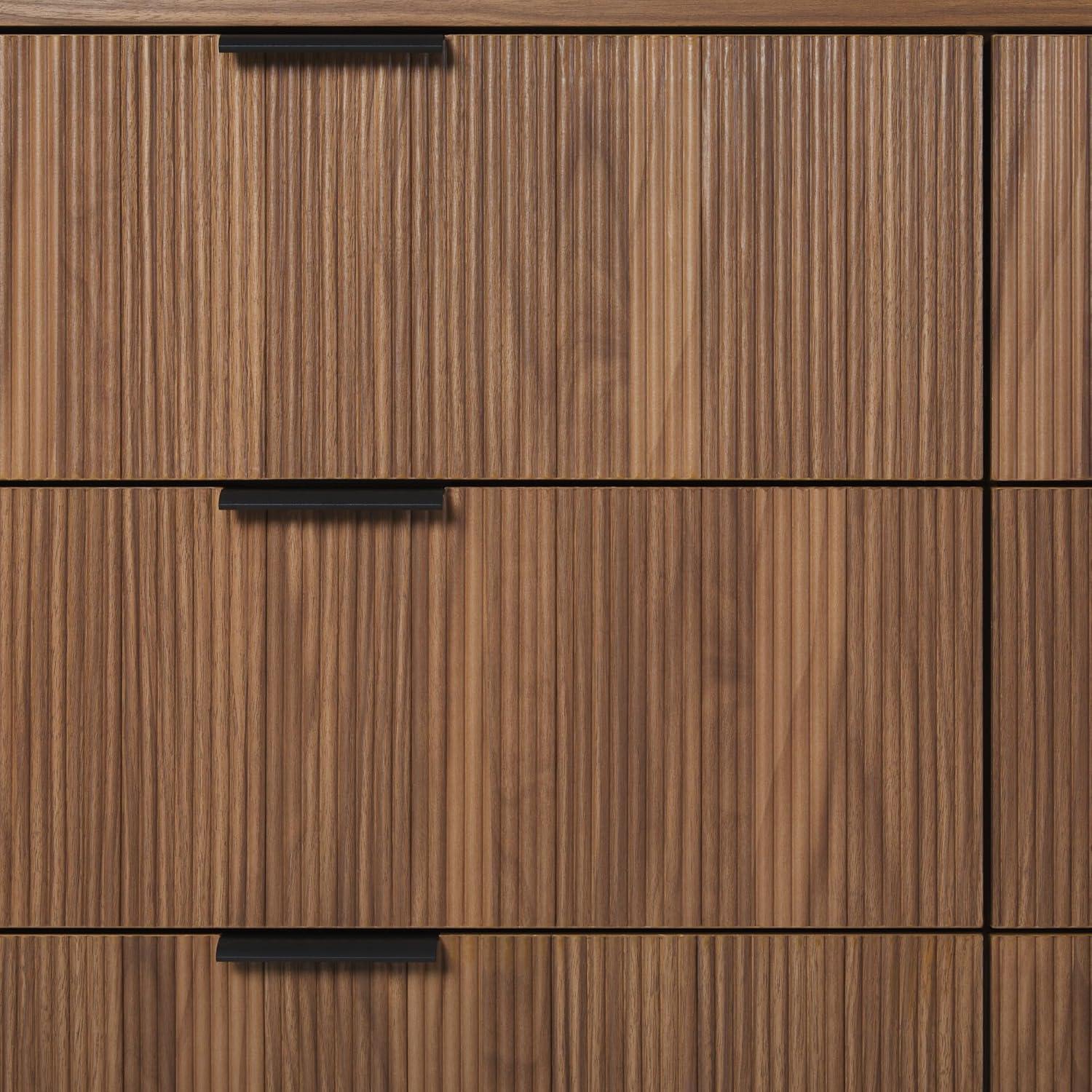 imageWalker Edison MidCentury 6Drawer Chest with Reeded Drawer Fronts 56 Inch MochaMocha