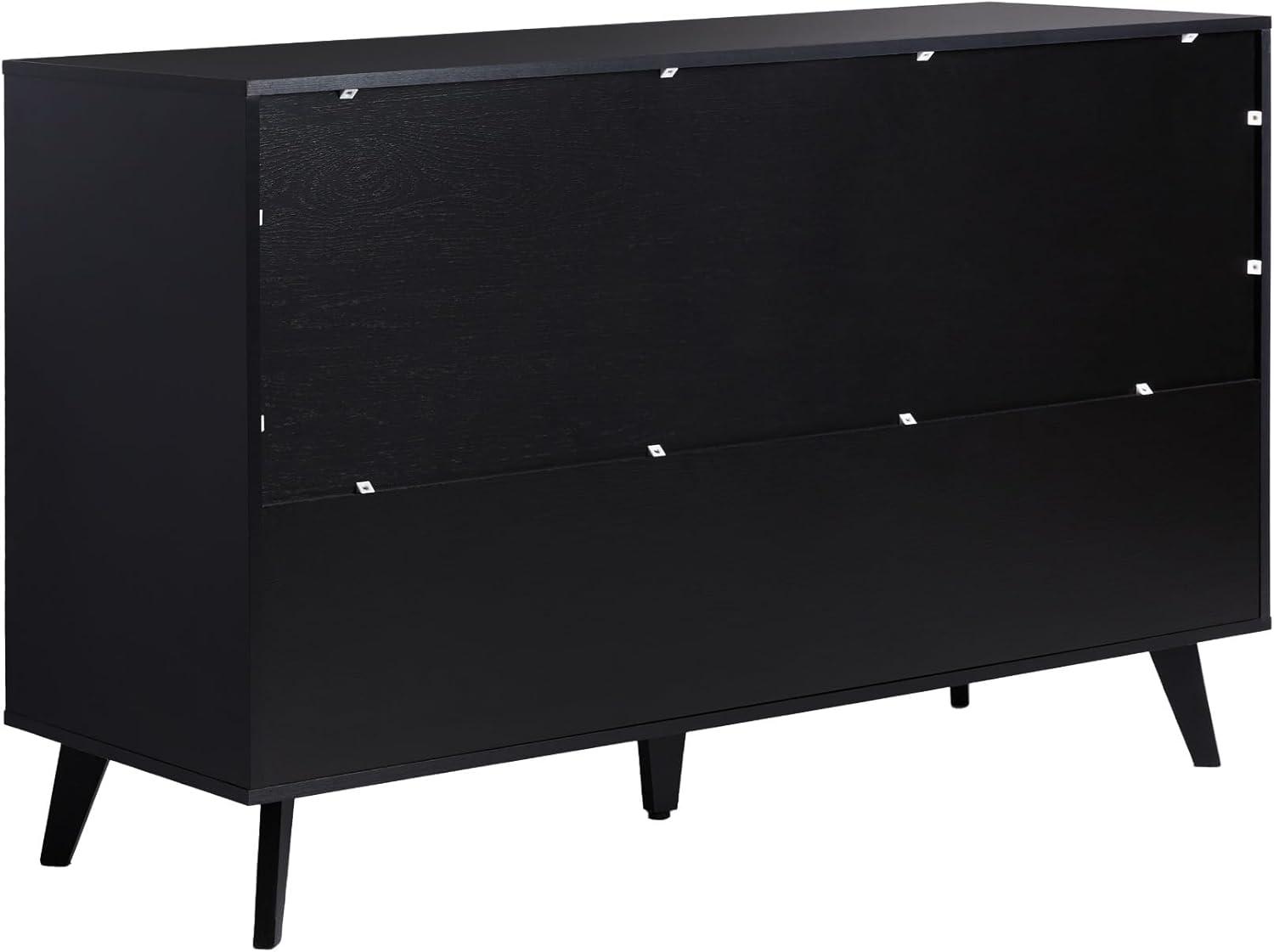 imageWalker Edison Modern 6Drawer Dresser Bedroom Storage Organizer 52 Inch RivieraBlack Cutout